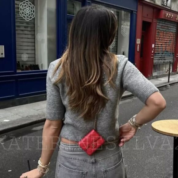 ZARA HEART BEADED KNIT CARDIGAN - Picture 8 of 14